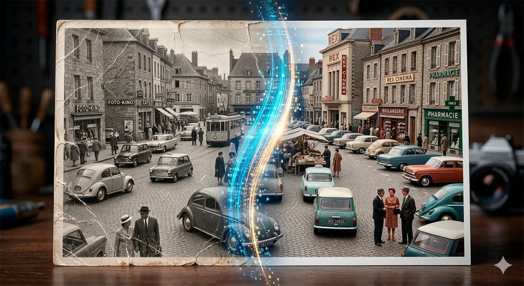 Máquina del tiempo digital: Flujos de trabajo con IA para restaurar fotografías y archivos locales